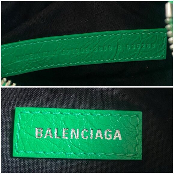 Authentic Balenciaga Le Cagole Giant Studs Shoulder Bag XS Apple Green - Picture 5 of 11
